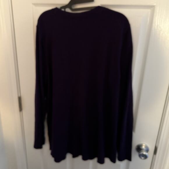 J Jill Large Tall Dark Purple Crew Neck Sweater - Picture 5 of 5